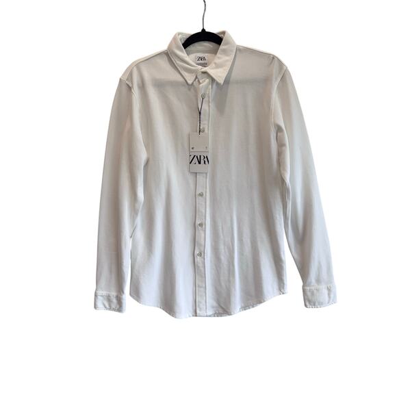 Coastal Zara Relaxed Fit White Button Down Shirt Long Sleeve Men’s Size M NWT - Picture 1 of 7